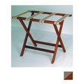 Wooden Mallet Deluxe Straight Leg Luggage Rack in Mahogany with Tan LR-MHTAN